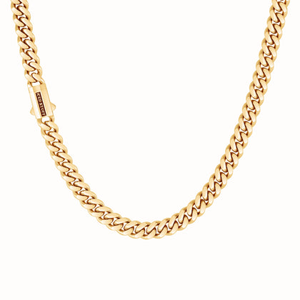 Łańcuch Premium Curb Cuban Link 8mm Złoto