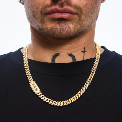 Łańcuch Premium Diamond Cuban Link 8mm Złoto