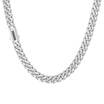 Łańcuch Premium Miami Cuban Link 10mm Białe Złoto