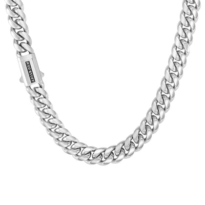 Łańcuch Premium Miami Cuban Link 12mm Białe Złoto