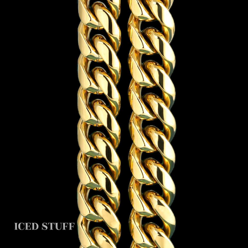 Miami Cuban Link 10mm Złoto - IcedStuff