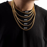 CURB CUBAN LINK 5MM BIAŁE ZŁOTO