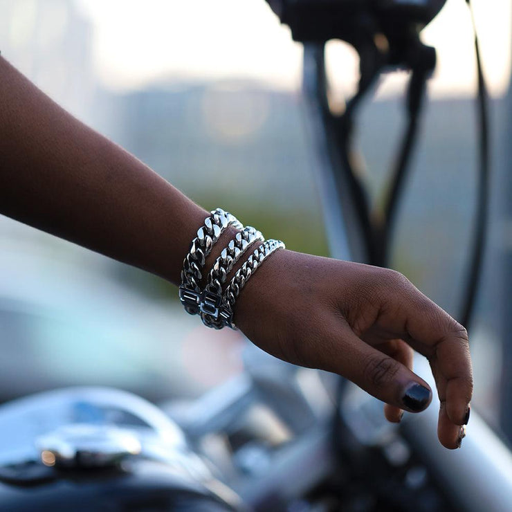 MIAMI CUBAN LINK 8MM BIAŁE ZŁOTO